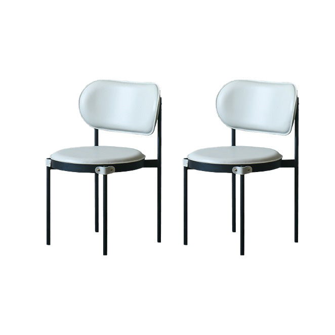 Industrial Open Back Dining Chair Black Legs Dining Side Chair