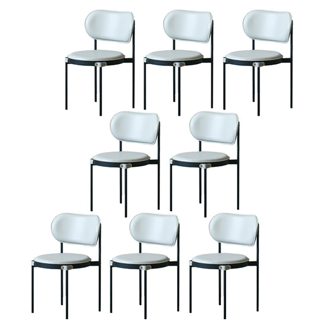 Industrial Open Back Dining Chair Black Legs Dining Side Chair