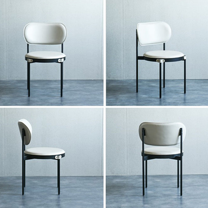 Industrial Open Back Dining Chair Black Legs Dining Side Chair