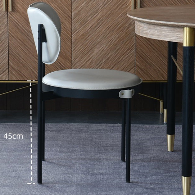 Industrial Open Back Dining Chair Black Legs Dining Side Chair