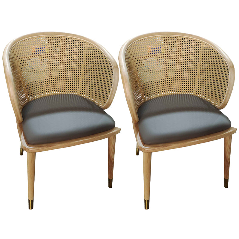 Contemporary Cane Back Dining Chair Home Solid Wood Dining Arm Chair