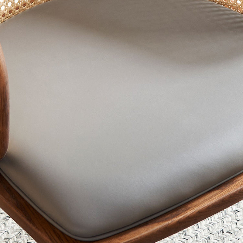 Contemporary Cane Back Dining Chair Home Solid Wood Dining Arm Chair