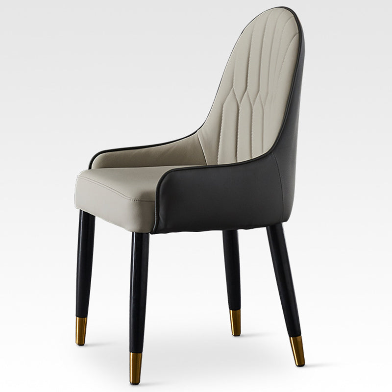 Faux Leather Dining Chairs Nordic Style Parsons Armless Chair