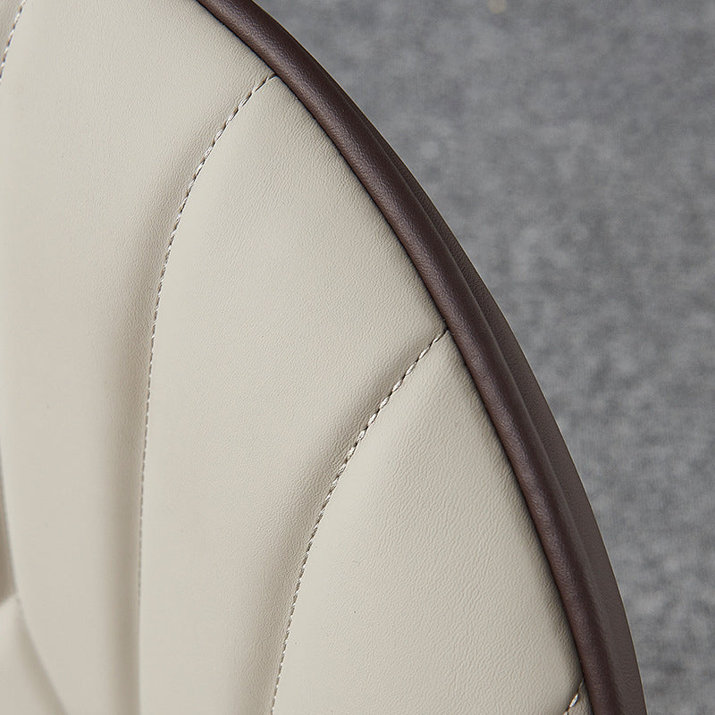 Faux Leather Dining Chairs Nordic Style Parsons Armless Chair