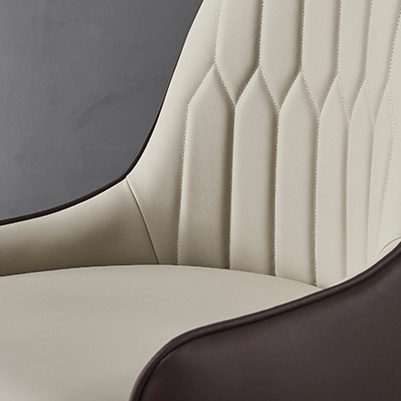 Faux Leather Dining Chairs Nordic Style Parsons Armless Chair