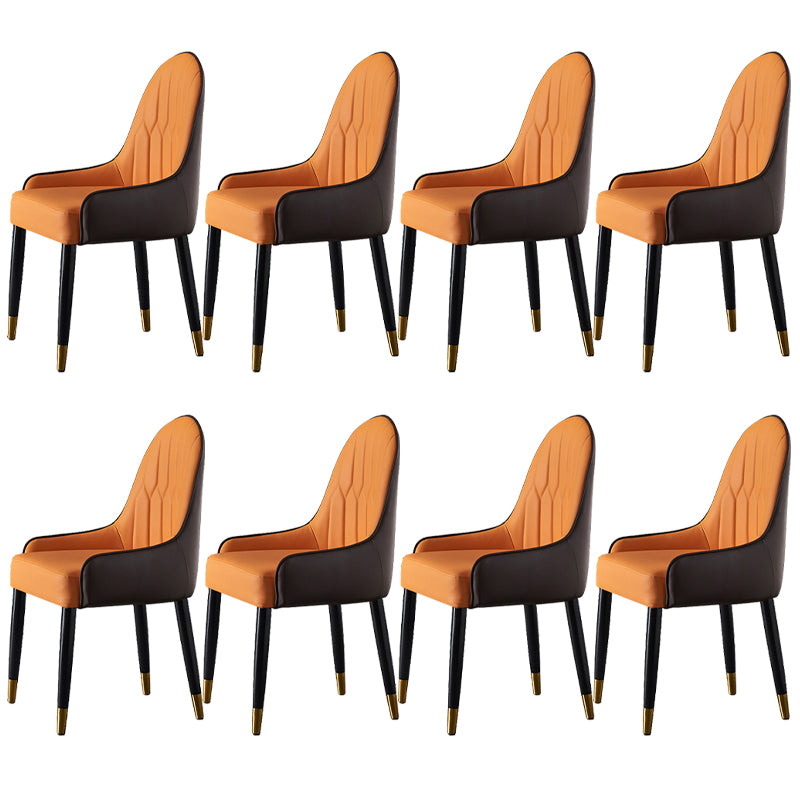 Faux Leather Dining Chairs Nordic Style Parsons Armless Chair