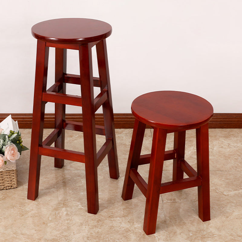 Modern Style Bar Stool Solid Wood Backless Bar Stools for Dining Room
