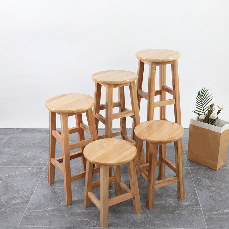 Modern Style Bar Stool Solid Wood Backless Bar Stools for Dining Room