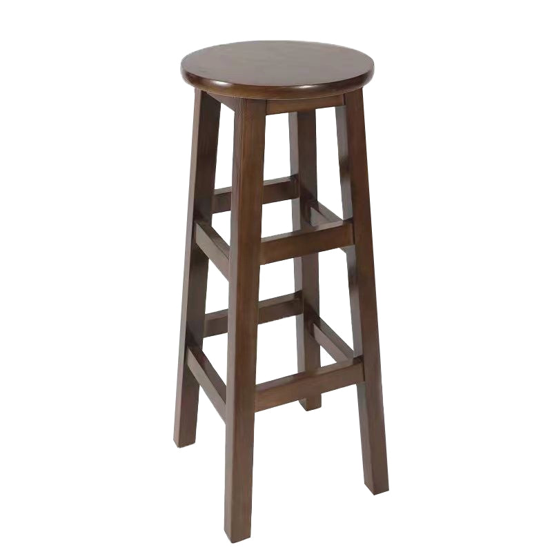 Modern Style Bar Stool Solid Wood Backless Bar Stools for Dining Room