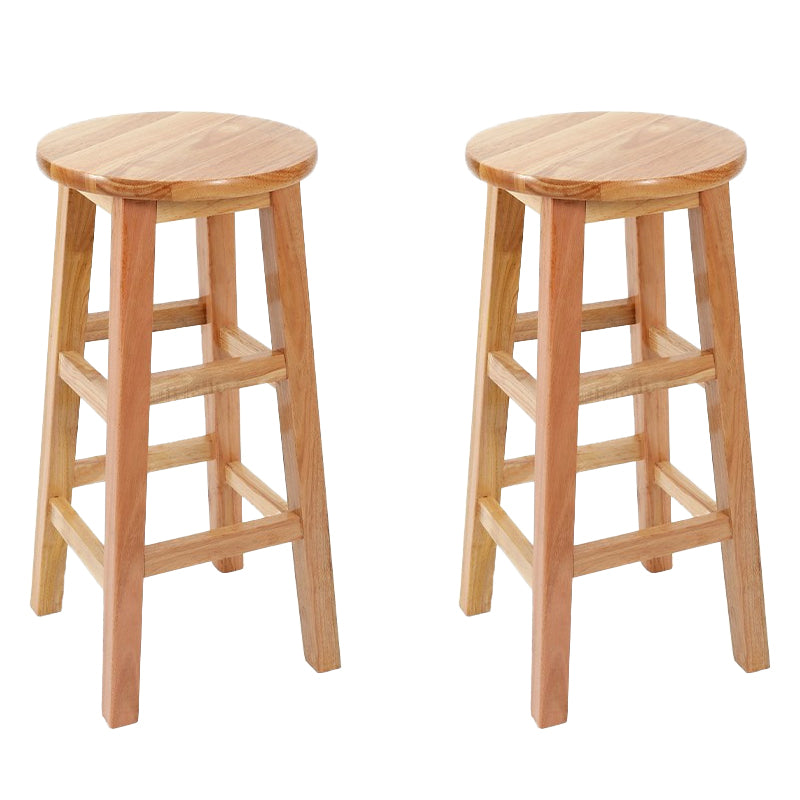 Modern Style Bar Stool Solid Wood Backless Bar Stools for Dining Room