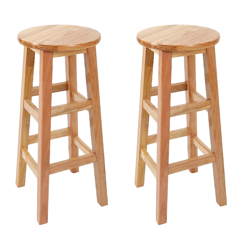 Modern Style Bar Stool Solid Wood Backless Bar Stools for Dining Room