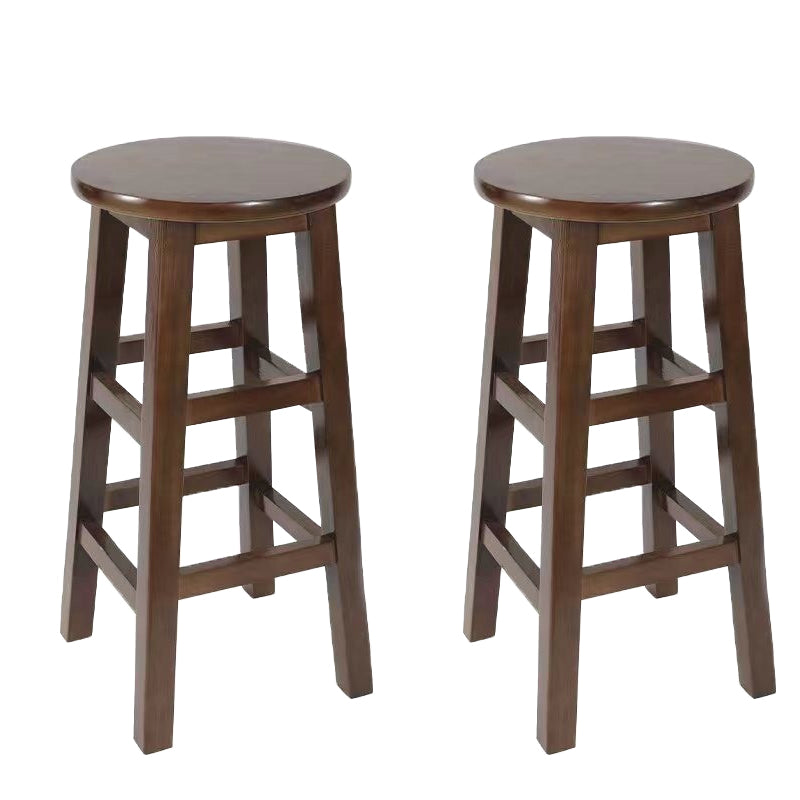 Modern Style Bar Stool Solid Wood Backless Bar Stools for Dining Room