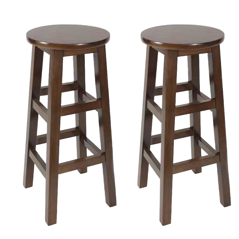 Modern Style Bar Stool Solid Wood Backless Bar Stools for Dining Room