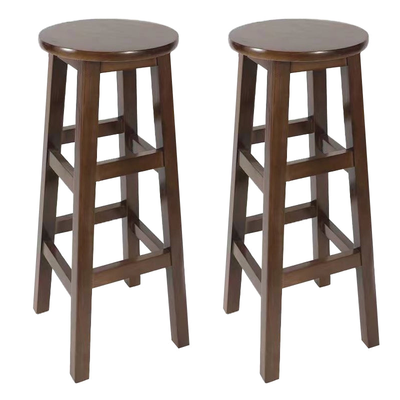 Modern Style Bar Stool Solid Wood Backless Bar Stools for Dining Room