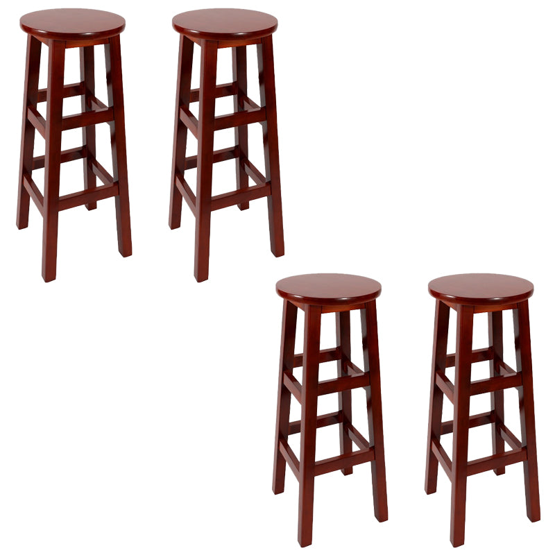 Modern Style Bar Stool Solid Wood Backless Bar Stools for Dining Room