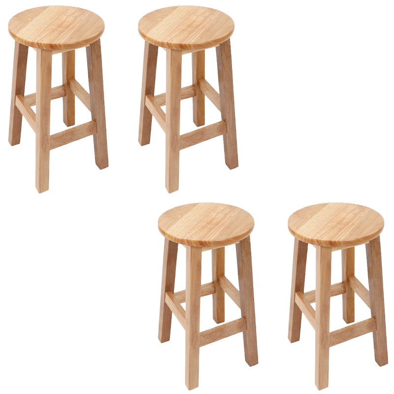 Modern Style Bar Stool Solid Wood Backless Bar Stools for Dining Room