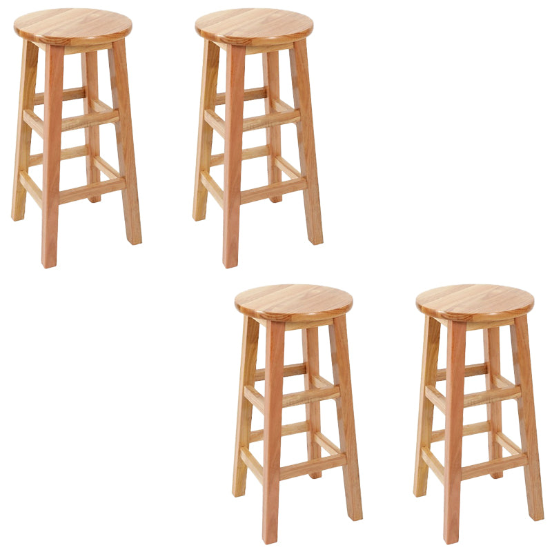 Modern Style Bar Stool Solid Wood Backless Bar Stools for Dining Room