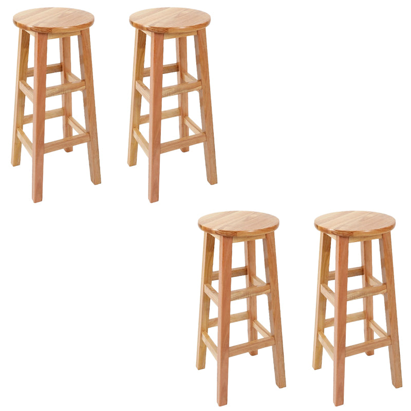 Modern Style Bar Stool Solid Wood Backless Bar Stools for Dining Room