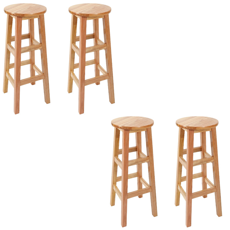 Modern Style Bar Stool Solid Wood Backless Bar Stools for Dining Room