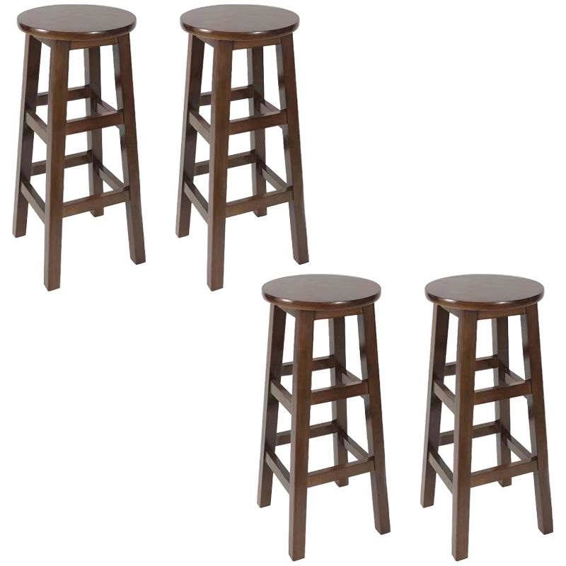 Modern Style Bar Stool Solid Wood Backless Bar Stools for Dining Room