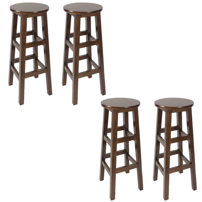 Modern Style Bar Stool Solid Wood Backless Bar Stools for Dining Room