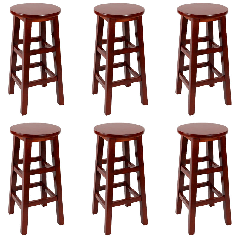 Modern Style Bar Stool Solid Wood Backless Bar Stools for Dining Room
