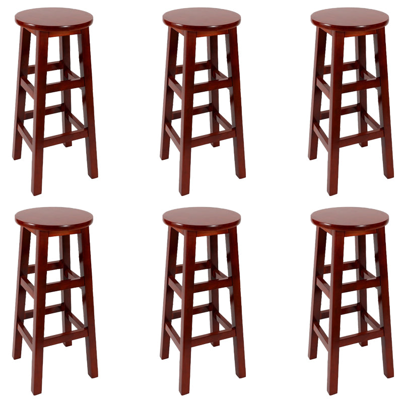 Modern Style Bar Stool Solid Wood Backless Bar Stools for Dining Room