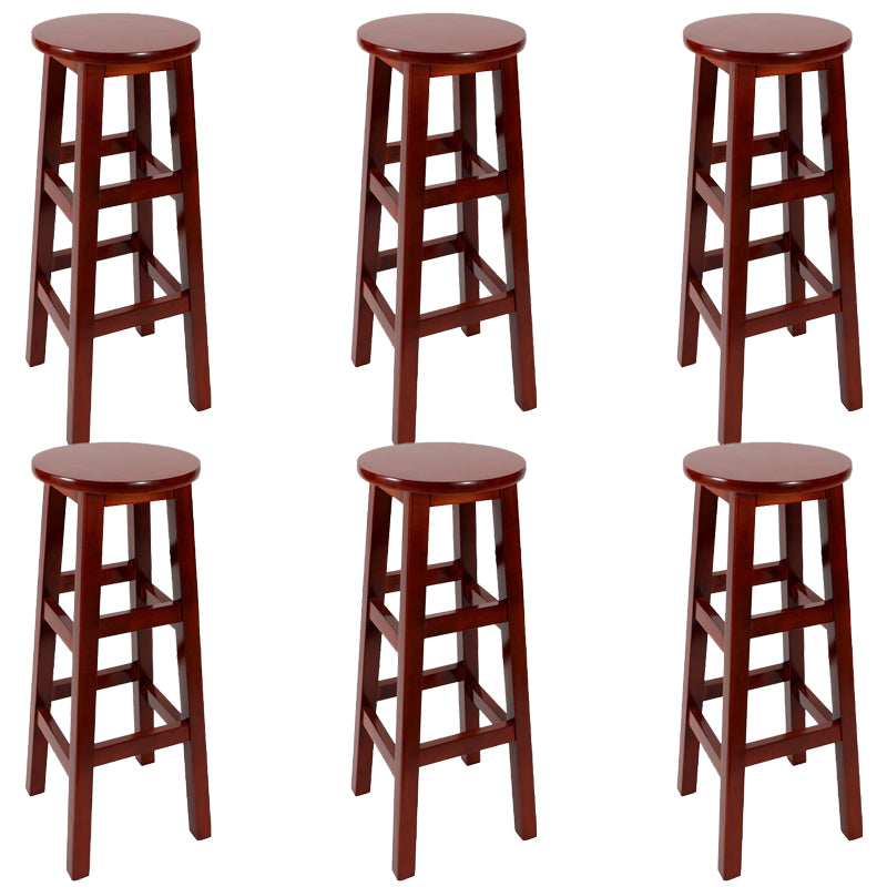 Modern Style Bar Stool Solid Wood Backless Bar Stools for Dining Room
