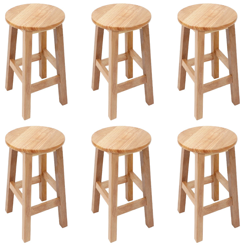 Modern Style Bar Stool Solid Wood Backless Bar Stools for Dining Room