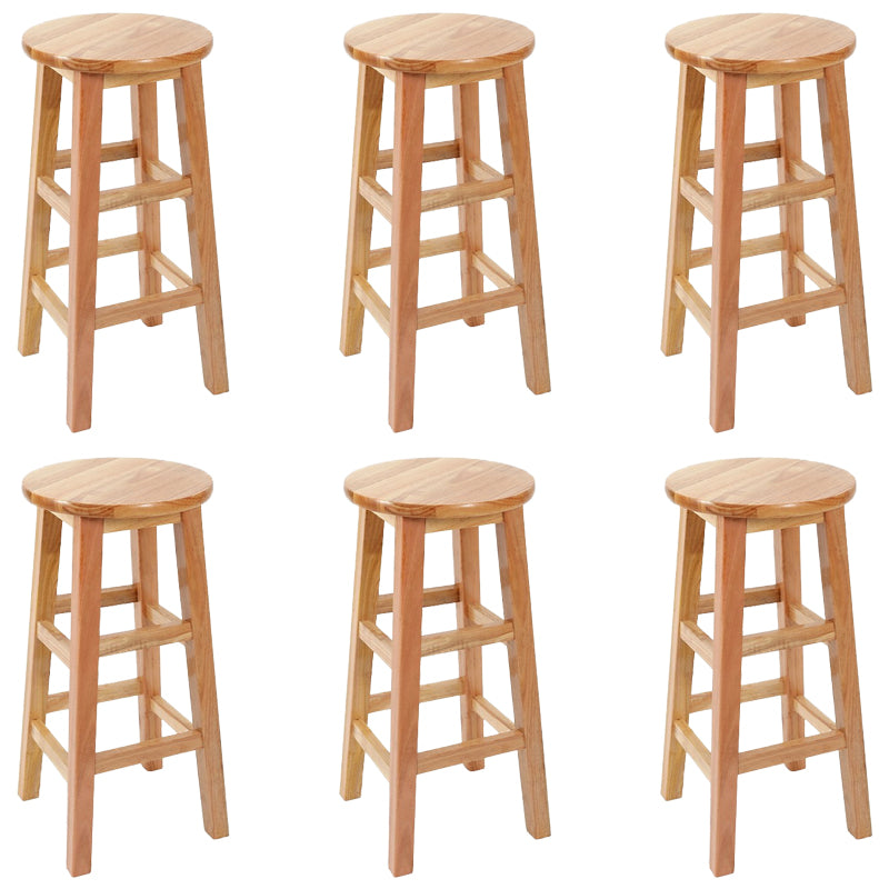 Modern Style Bar Stool Solid Wood Backless Bar Stools for Dining Room