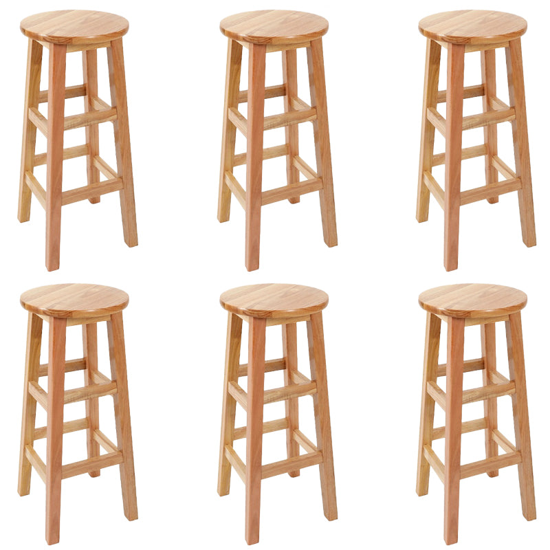 Modern Style Bar Stool Solid Wood Backless Bar Stools for Dining Room