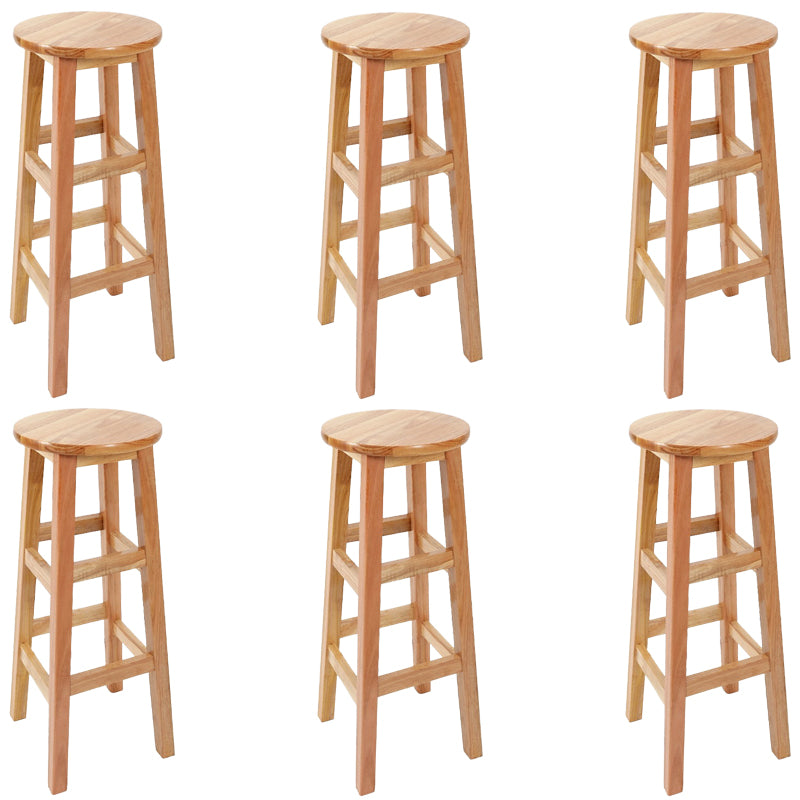 Modern Style Bar Stool Solid Wood Backless Bar Stools for Dining Room