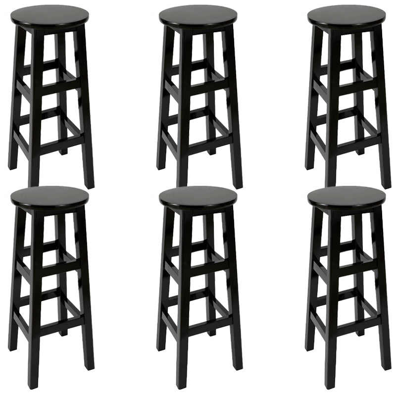 Modern Style Bar Stool Solid Wood Backless Bar Stools for Dining Room