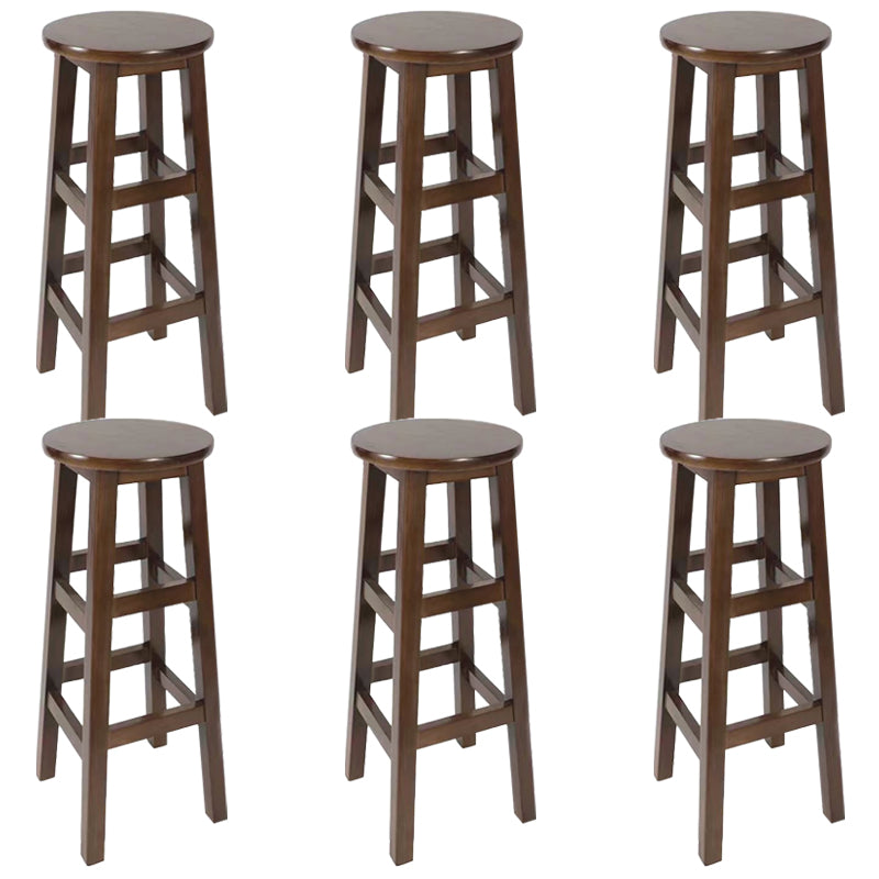 Modern Style Bar Stool Solid Wood Backless Bar Stools for Dining Room