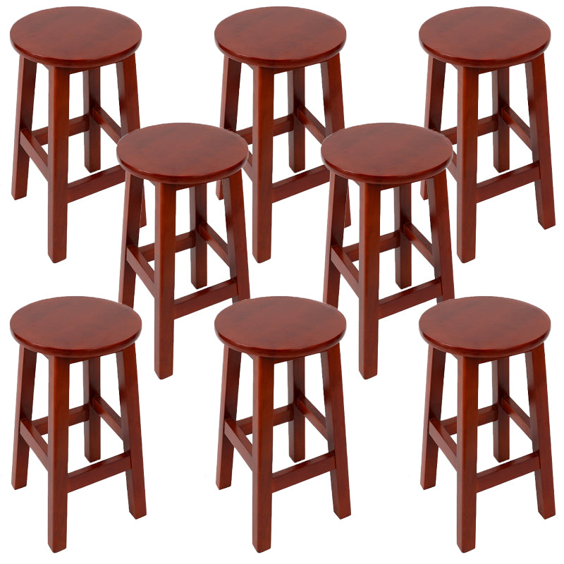 Modern Style Bar Stool Solid Wood Backless Bar Stools for Dining Room