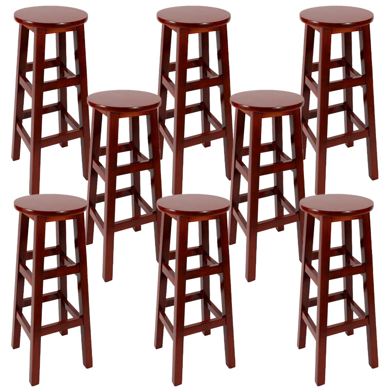 Modern Style Bar Stool Solid Wood Backless Bar Stools for Dining Room
