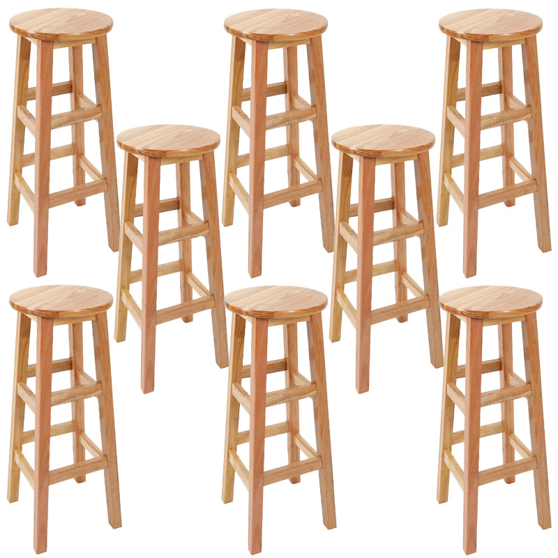 Modern Style Bar Stool Solid Wood Backless Bar Stools for Dining Room