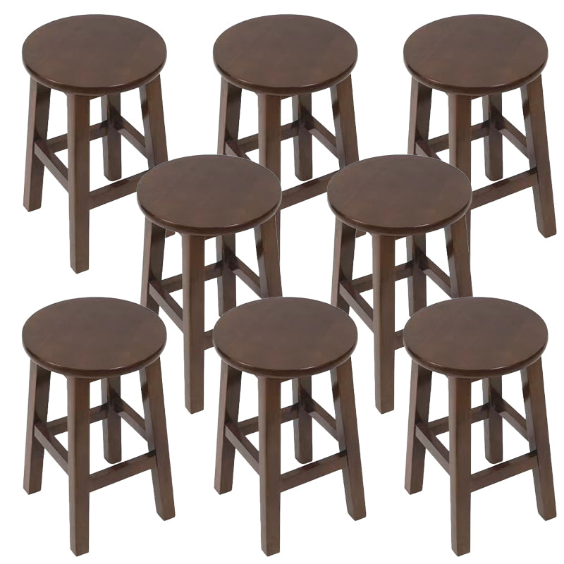 Modern Style Bar Stool Solid Wood Backless Bar Stools for Dining Room
