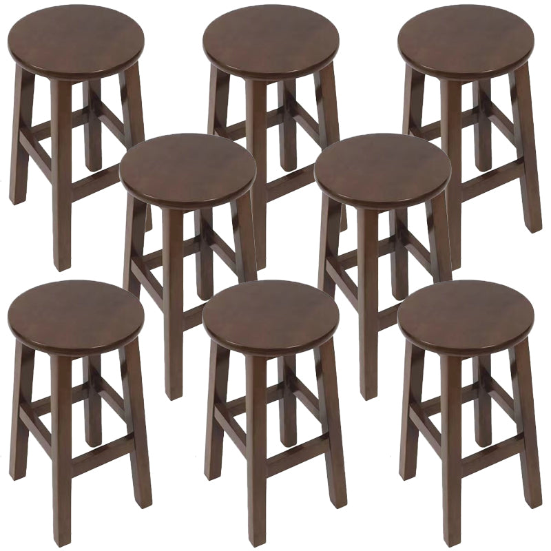 Modern Style Bar Stool Solid Wood Backless Bar Stools for Dining Room