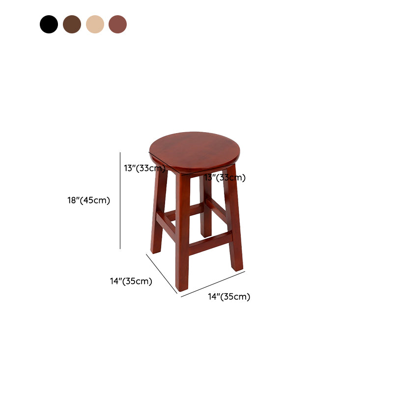 Modern Style Bar Stool Solid Wood Backless Bar Stools for Dining Room