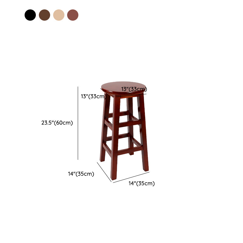 Modern Style Bar Stool Solid Wood Backless Bar Stools for Dining Room