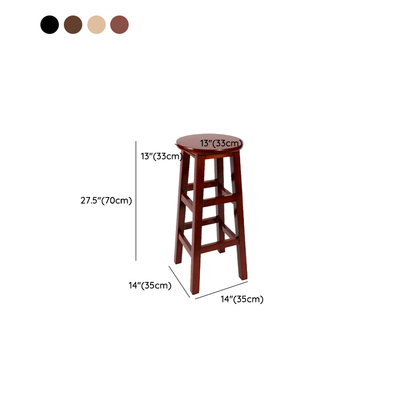 Modern Style Bar Stool Solid Wood Backless Bar Stools for Dining Room