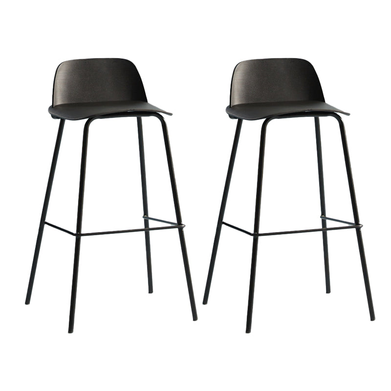 Low Back Dining Stools Armless Plastic Bar Stools with Footrest