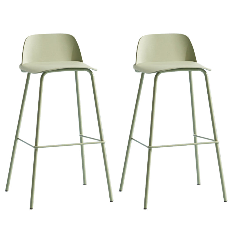 Low Back Dining Stools Armless Plastic Bar Stools with Footrest