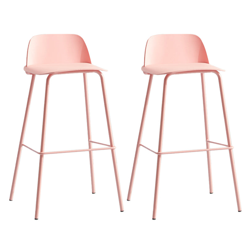 Low Back Dining Stools Armless Plastic Bar Stools with Footrest