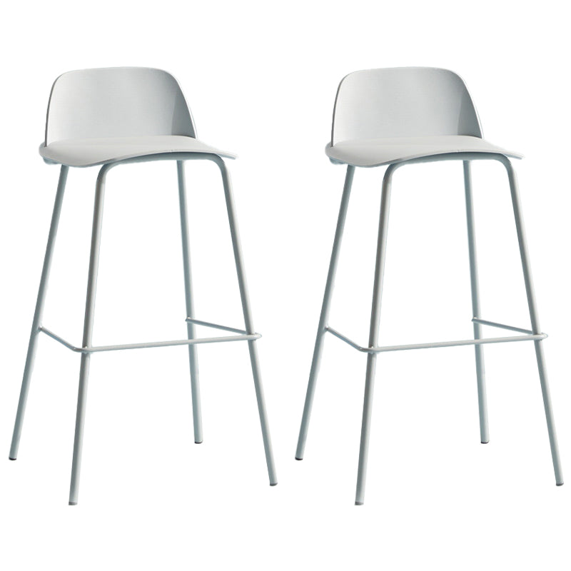 Low Back Dining Stools Armless Plastic Bar Stools with Footrest