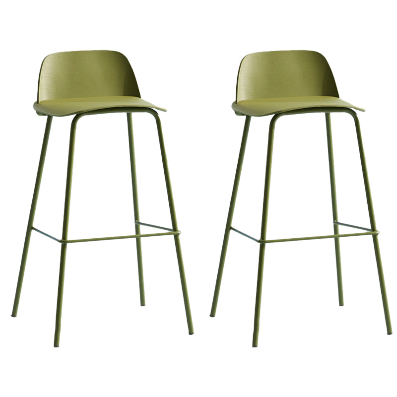 Low Back Dining Stools Armless Plastic Bar Stools with Footrest