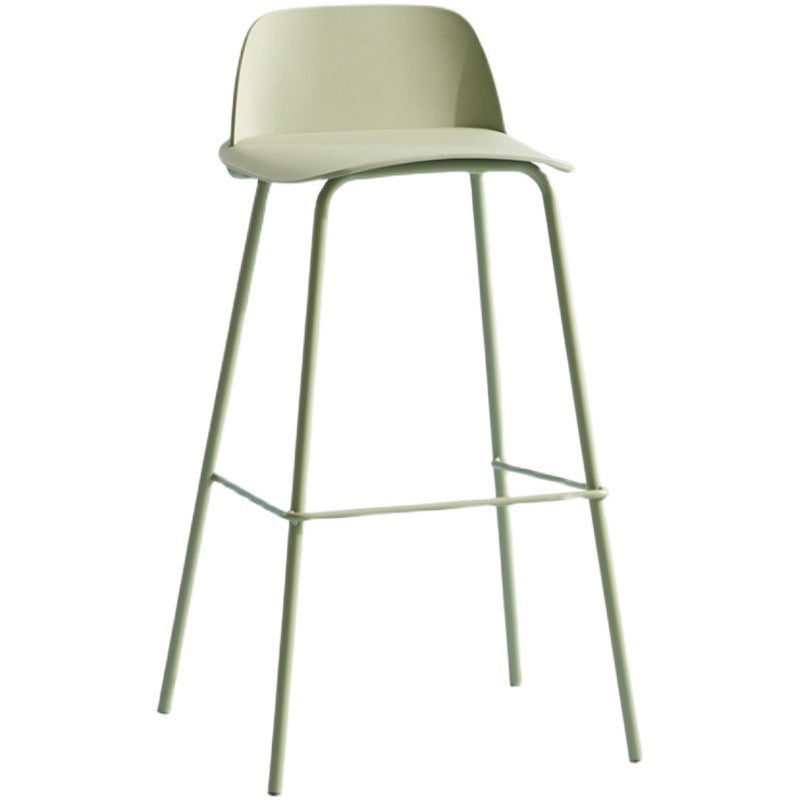 Low Back Dining Stools Armless Plastic Bar Stools with Footrest
