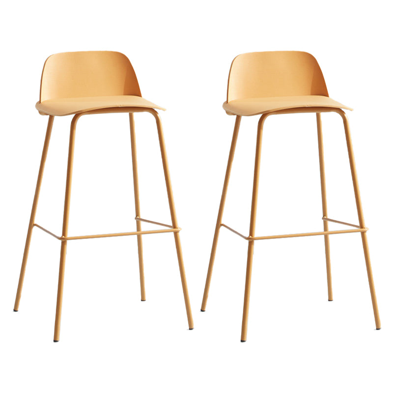 Low Back Dining Stools Armless Plastic Bar Stools with Footrest