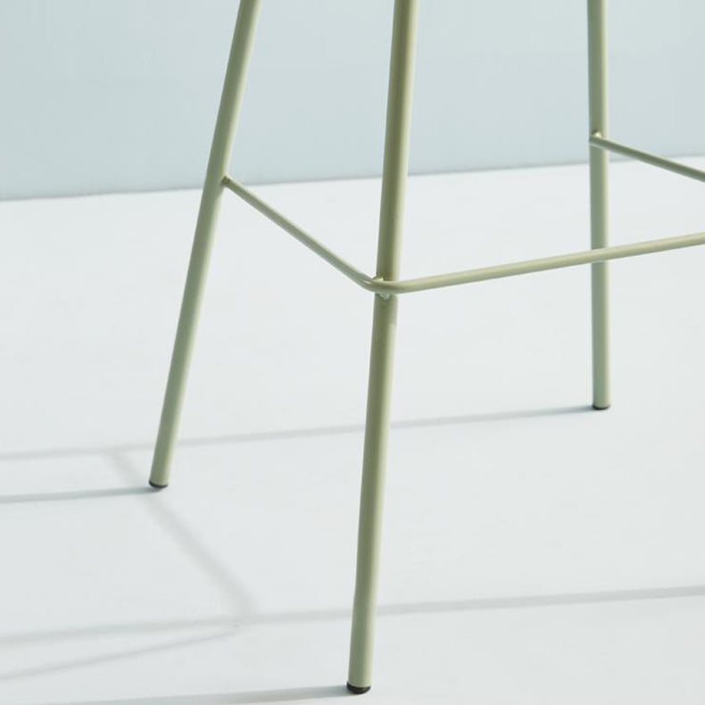 Low Back Dining Stools Armless Plastic Bar Stools with Footrest